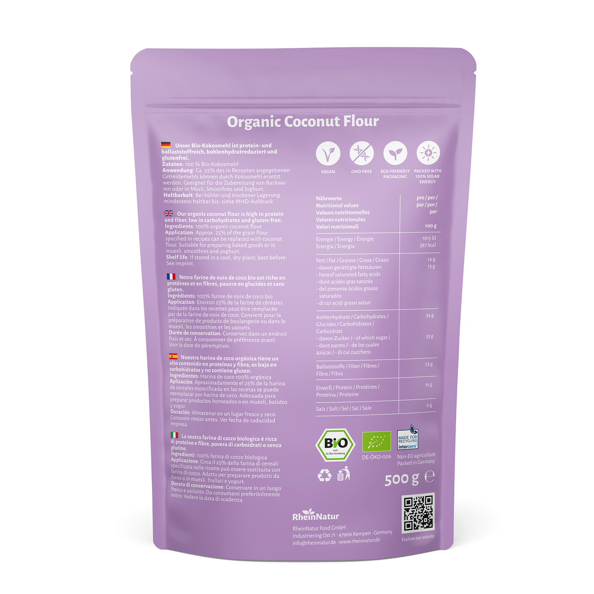 Organic coconut flour