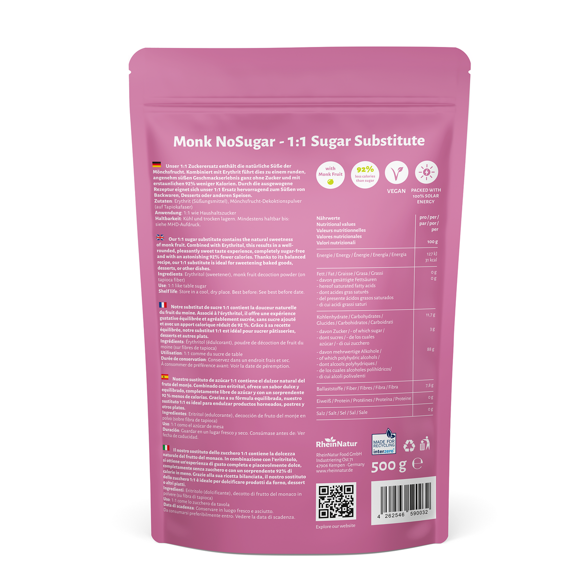 Monk Fruit Sugar Substitute - 1:1 Sugar Replacement