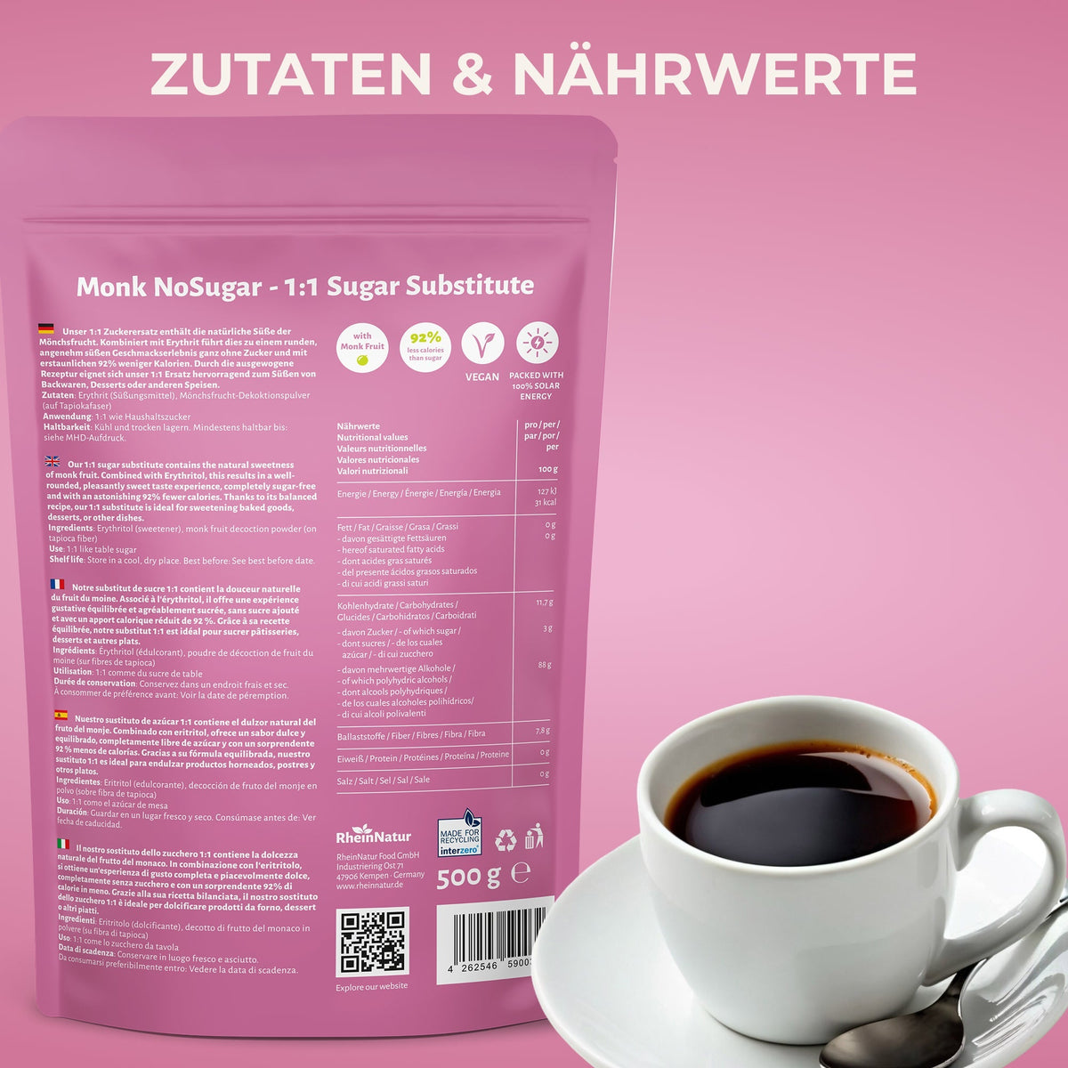 Monk Fruit Sugar Substitute - 1:1 Sugar Replacement